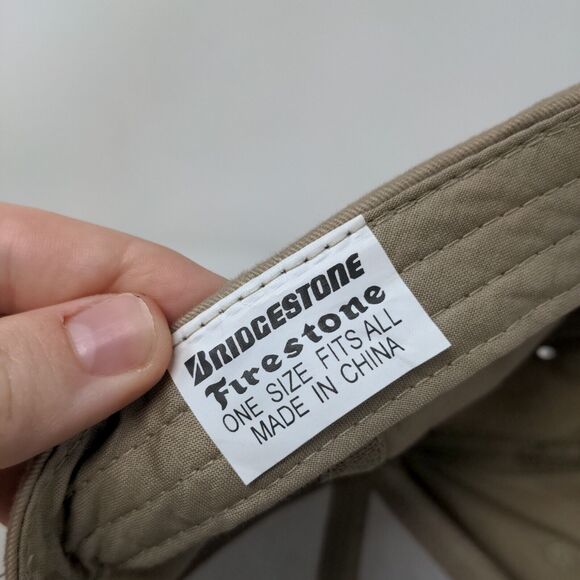 Bridgestone Firestone Slideback Hat Tan OSFA Embroidered 6 Panel - Picture 7 of 7